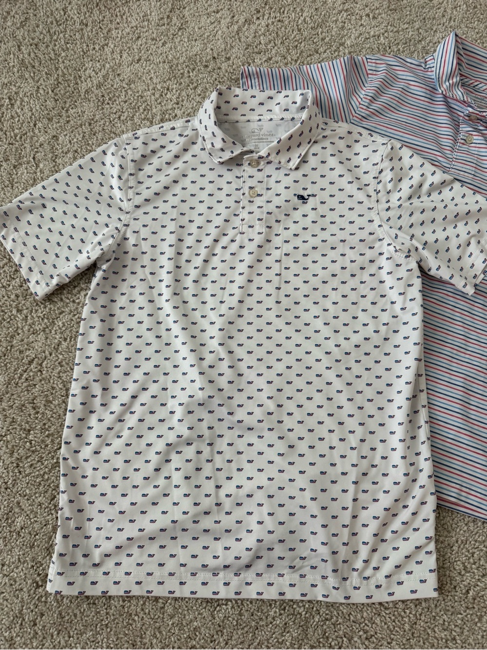 2 Boys Vineyard Vines Patterned Polo Shirts - Performance Classic Short Sleeve - Picture 5 of 8